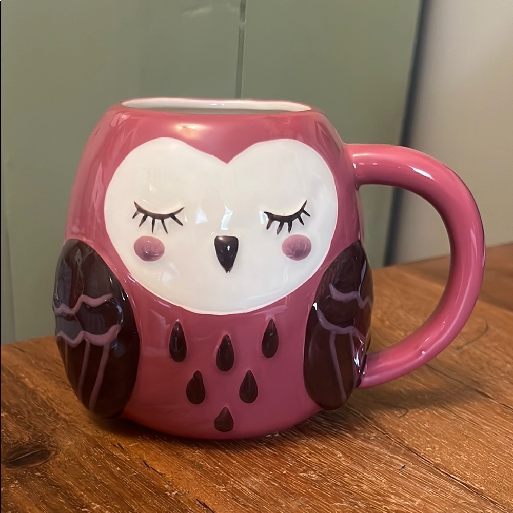 🦉 NWOT • Pink Owl Ceramic Mug